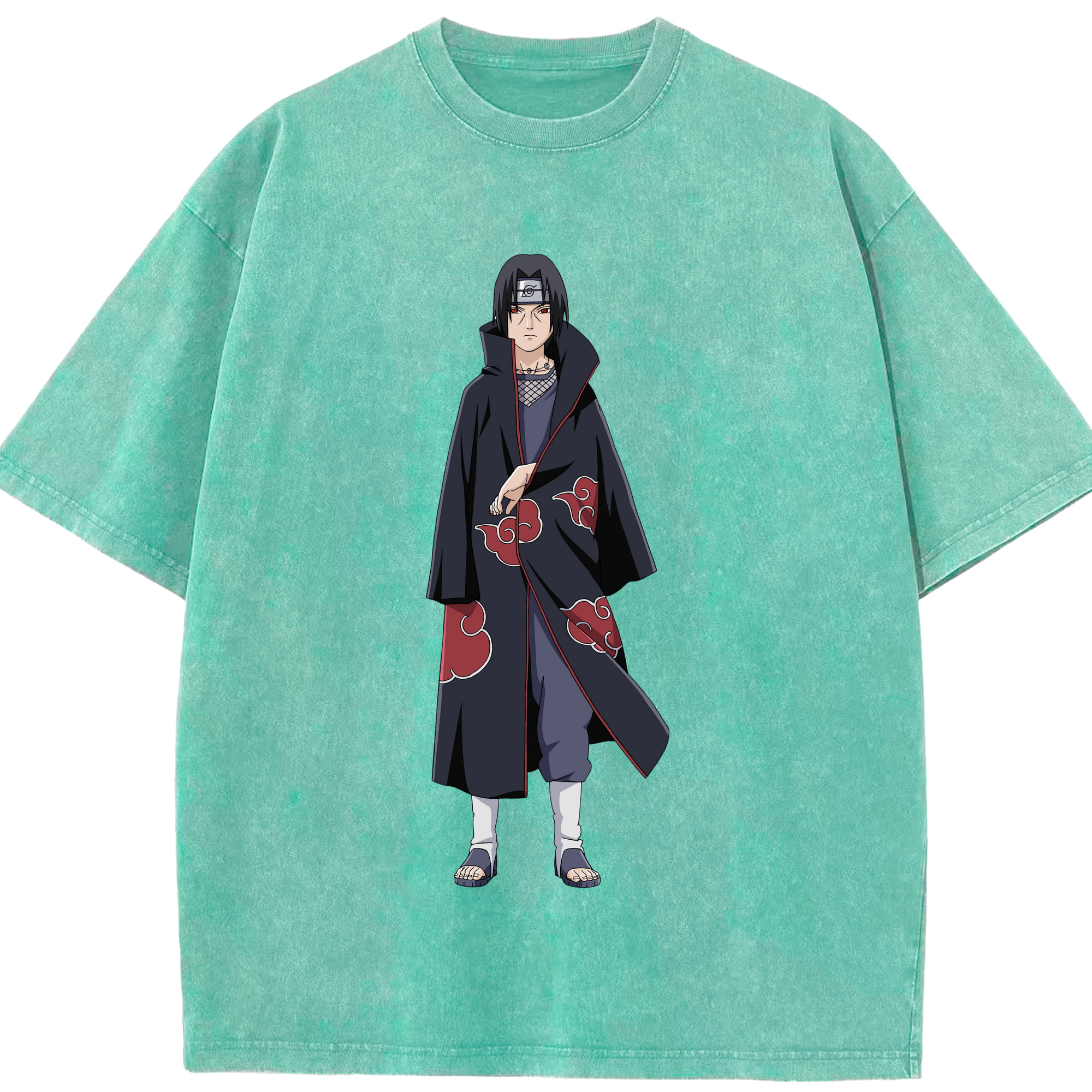 （画像用） NARUTO -ナルト- うちは イタチ Uchiha Itachi 綿100% ヴィンテージ風 半袖Tシャツ（フロントプリント）